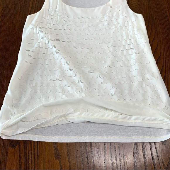 Ann Taylor Sleeveless White Circle Cut Top Small - Picture 16 of 16